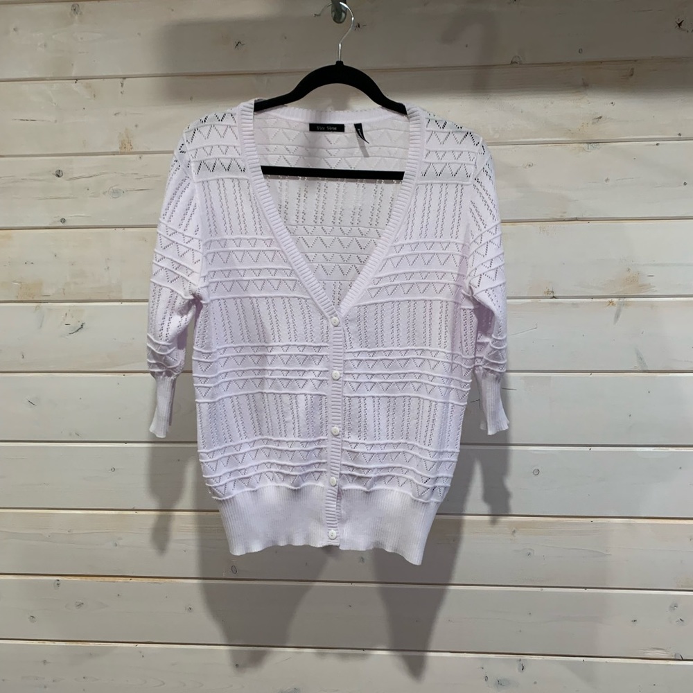 Vice Versa | White Button Up Cardigan